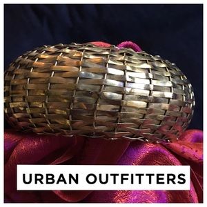 Urban Outfitters Gold Weaved Basket Bangle Cuff